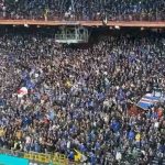 Contestazione della curva della Sampdoria dopo la sconfitta contro il Frosinone